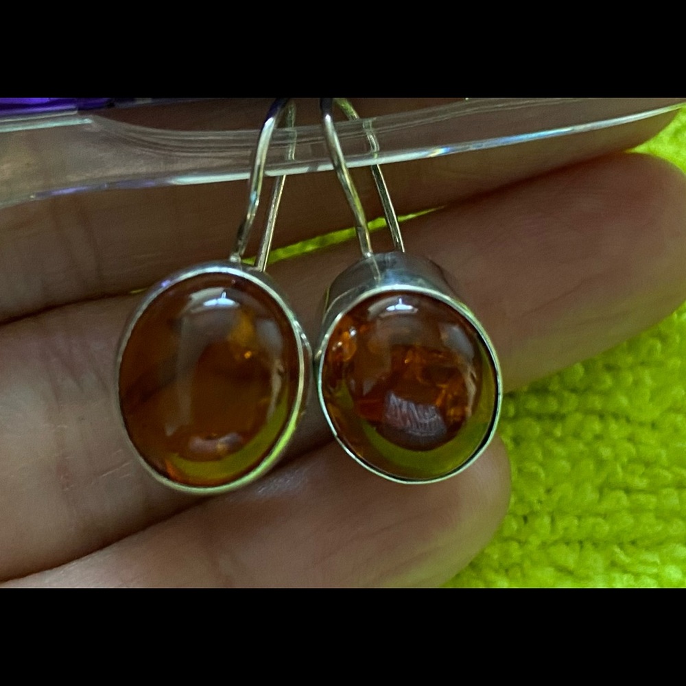 baltic amber sterling silver earrings